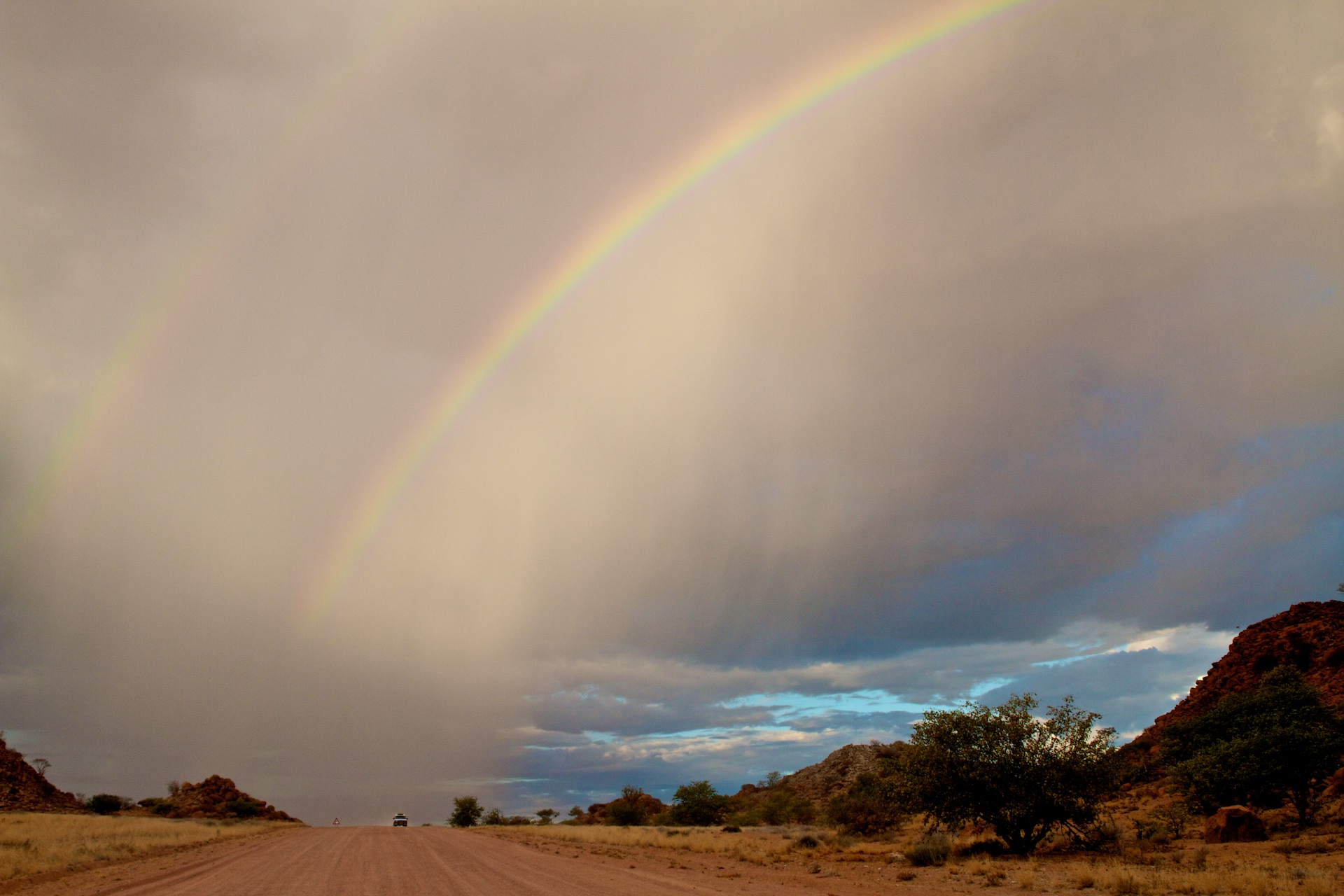Bouřka v centrální Namibii